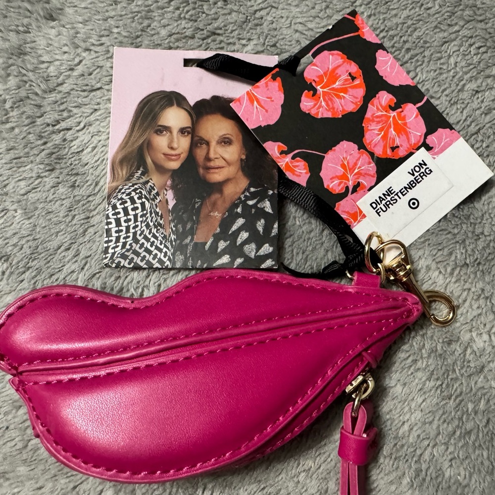 Diane von Furstenberg DVF for Target Bright Pink Lips Coin Pouch